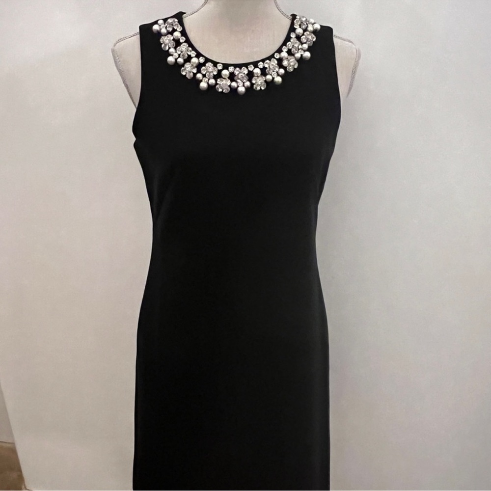 WHBM Elegant Black Dress with Pearl Embellishments